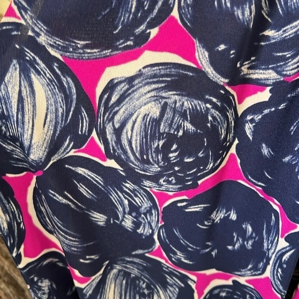 Tory Burch navy and purple printed belted  dress
